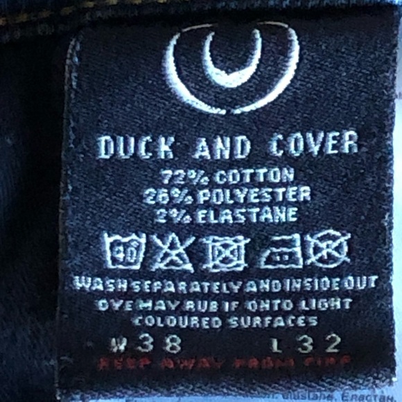 Duck And Cover Jeans Overburg Tapered Cotton Blue Denim Size 38 - Picture 13 of 15